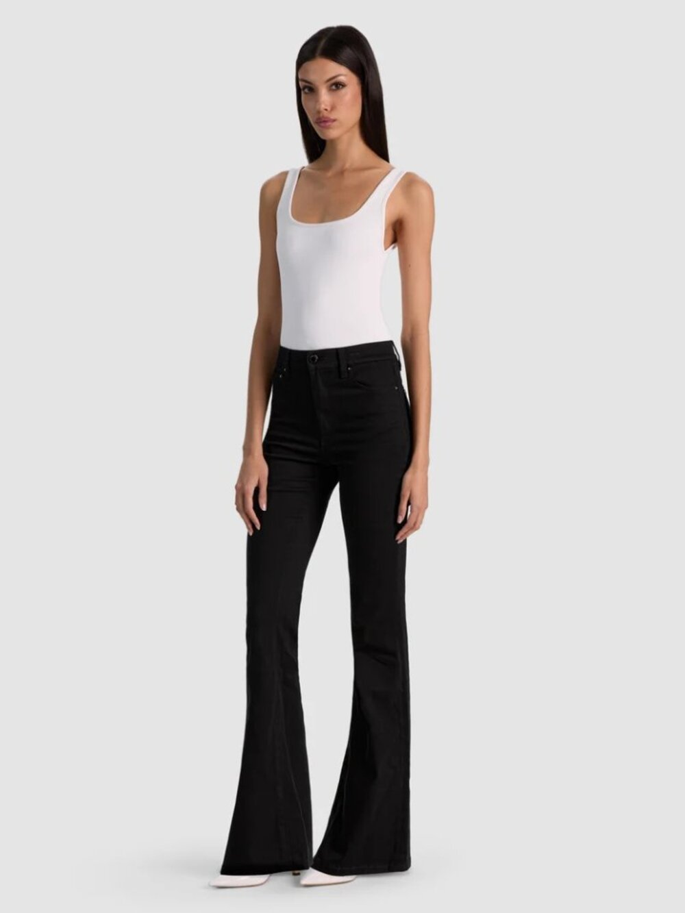 Alice + Olivia Good Ultra High-Rise Classic Bootcut Jeans Black 26